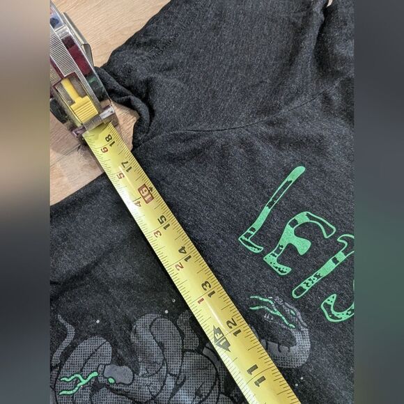 Gildan Black Tee with Green Graphic - Picture 3 of 5